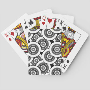 Kreise und Ringe geometrische schwarz-weiße Patter Spielkarten