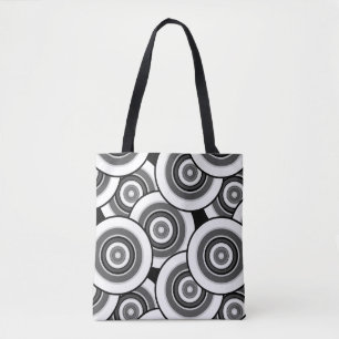 Kreise und Ringe geometrische schwarz-weiße Patter Tasche