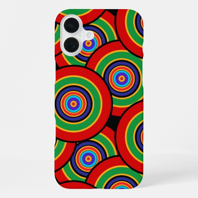 Kreise und Ringe Rettro iPhone 16 Plus Hülle (Rückseite)
