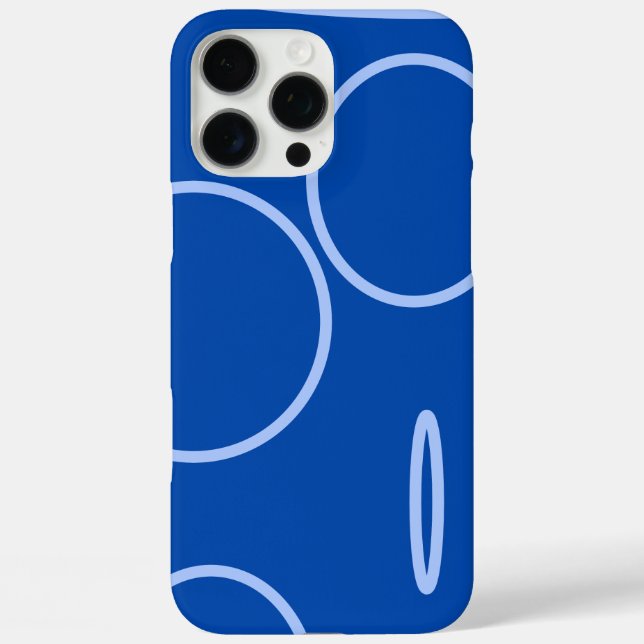 Kreise und Schleifen auf blau iPhone 16 Pro Max Hülle (Rückseite)