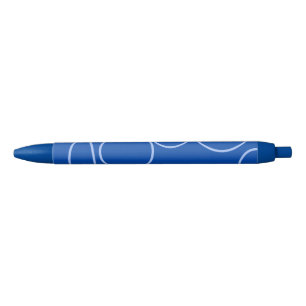 Kreise und Schleifen auf blauem Pen Kugelschreiber