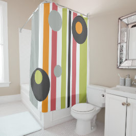 Kreise und Streifen fett modern Duschvorhang