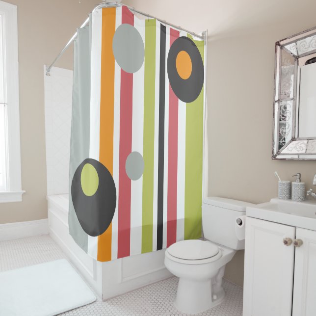 Kreise und Streifen fett modern Duschvorhang (Beispiel)