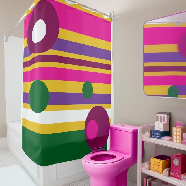 Kreise und Streifen fett modern Duschvorhang (Von Creator hochgeladen)