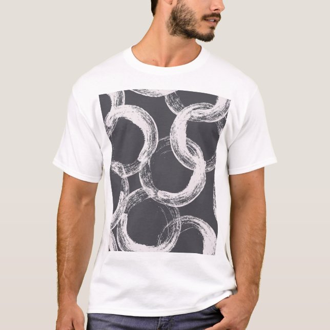Kreisel Geometrischer Nahtloser schwarzer Hintergr T-Shirt (Vorderseite)