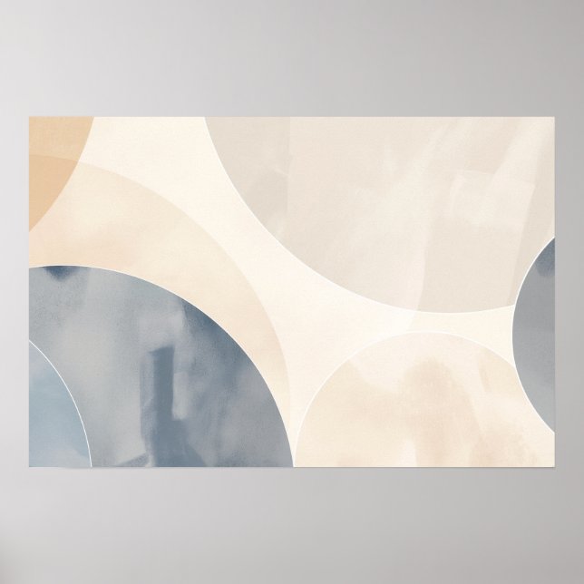 Kreisel in Grau und Beige mit Kopierraum Poster (Vorne)