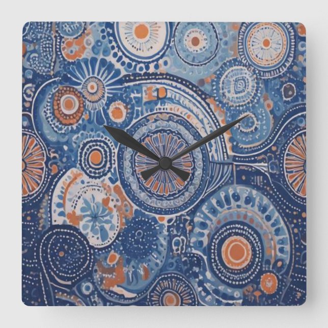 Kreisel Quadratische Wanduhr (Vorderseite)