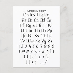 Kreiselanzeige - Zazzle-Schriftart-Musterblatt Postkarte