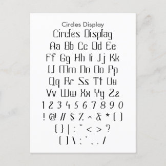 Kreiselanzeige - Zazzle-Schriftart-Musterblatt Postkarte