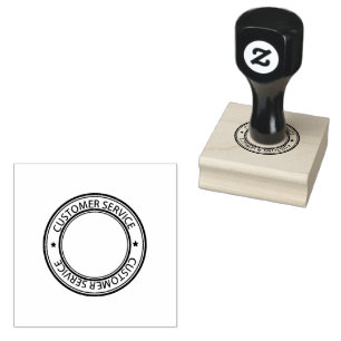 Kreisform KUNDENSERVICE Logo Jet Black Tinte Gummistempel