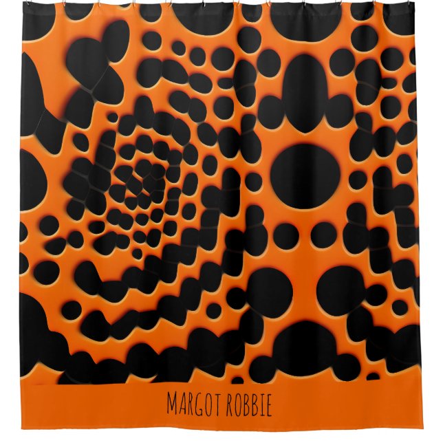 Kreisformen Orange Abstrakt geometrisches Muster Duschvorhang (Vorderseite)