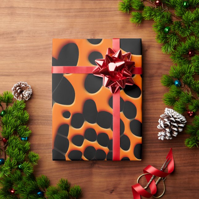 Kreisformen Orange Abstrakt geometrisches Muster Geschenkpapier (Feiertagsgeschenk)