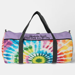 Kreisförmige Regenbogen-Tie-Dye-Monogramm-Personal Duffle Bag