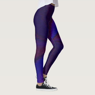 Kreisförmiger Farbverlauf-Patchwork Blau zu Lila Leggings