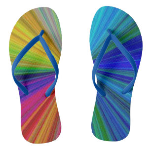 Kreisförmiger Farbverlauf Regenbogen Flip Flops