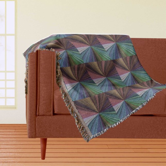 Kreisförmiger Gradient Erdiger Regenbogen Decke (Circular Gradient Earthy Rainbow Throw Blanket)