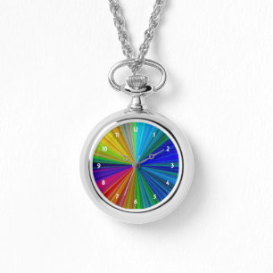 Kreisförmiges Regenbogen-Farbrad-Armband Armbanduhr