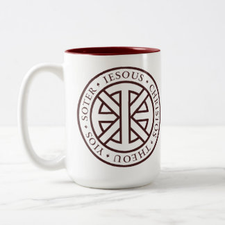 KreisIchthys (hochrot) Zweifarbige Tasse