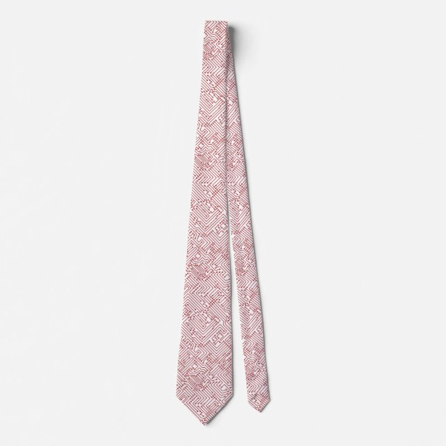 Kreislauf - Ruby Red on White Krawatte (Vorderseite)