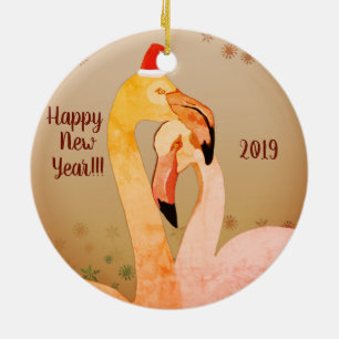 Kreisornament Neujahr Keramik Ornament