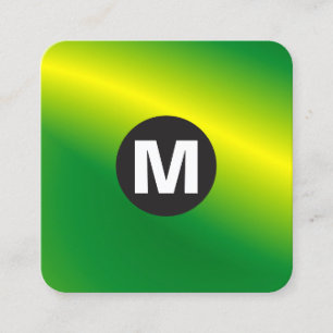 Kreisplatz-Monogramm - Grüne Welle Quadratische Visitenkarte