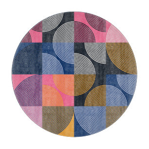 Kreisrunde geometrische Vintage-Kunst Schneidebrett