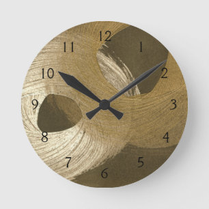 KreisSandsturm in TAN und in dunklem Brown Runde Wanduhr