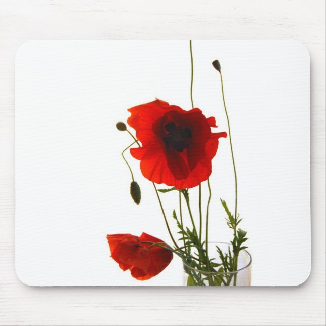 Kremeisauflagemohnblumen Mousepad (Vorne)