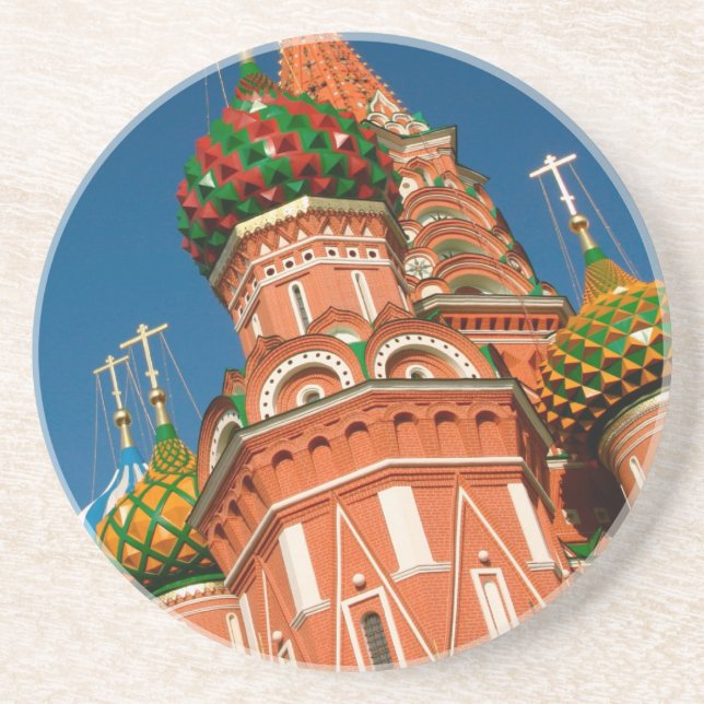 Kreml, Vasiliy gesegnet| Moskau, Russland Getränkeuntersetzer (Vorne)
