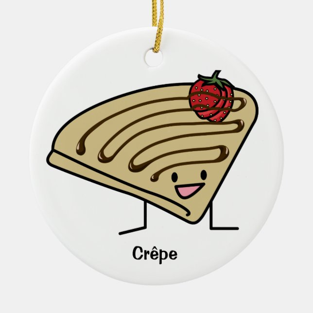 Krepp-pastenartige Erdbeernachtisch-Schokolade Keramik Ornament (Vorne)