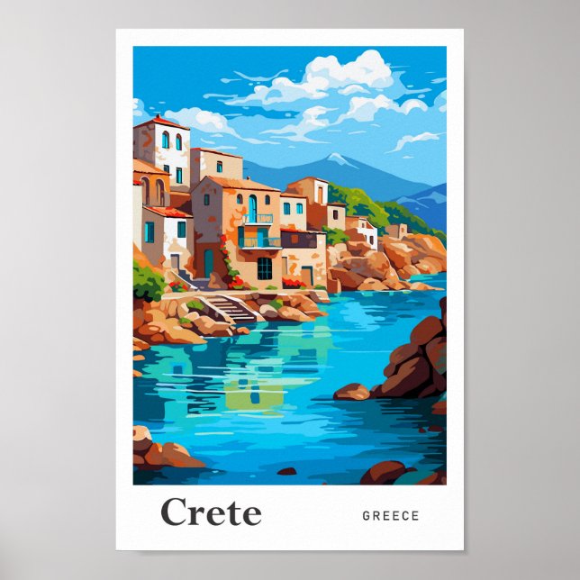 Kreta Griechenland Art Vintage Reise zur Algarve Poster (Vorne)