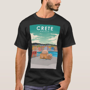 Kreta Griechenland Grieche Minimal Daytime Skyline T-Shirt