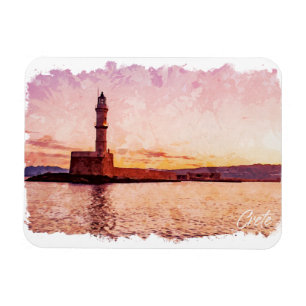 Kreta Griechenland Ölmalerei Sonnenuntergang Kunst Magnet