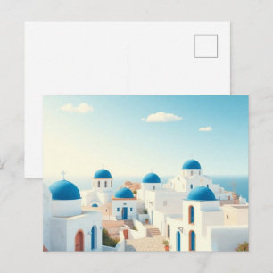 Kreta Griechenland Vintage Reise Kunst Postkarte