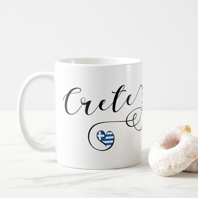 Kreta Heart Flag, Griechenland, Kreta Kaffeetasse (Mit Donut)