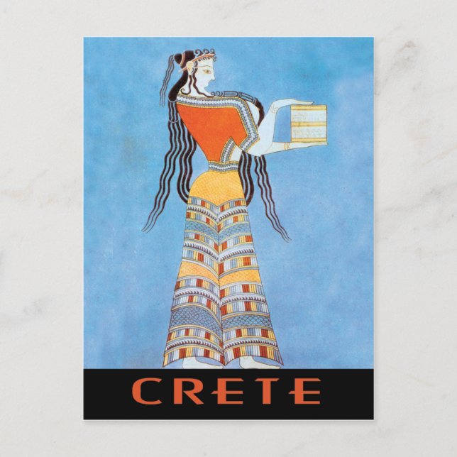 Kreta mit Mycenaean Woman Fresco Postkarte (Vorderseite)