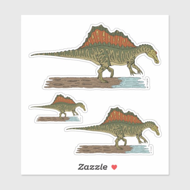Kretakhaltiger Dinosaurier Spinosaurus Aufkleber (Blatt)
