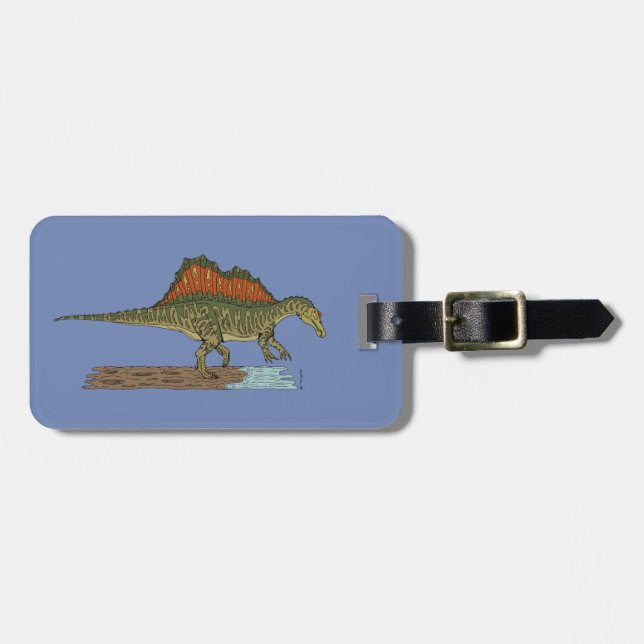 Kretakhaltiger Dinosaurier Spinosaurus Gepäckanhänger (Vorderseite horizontal)