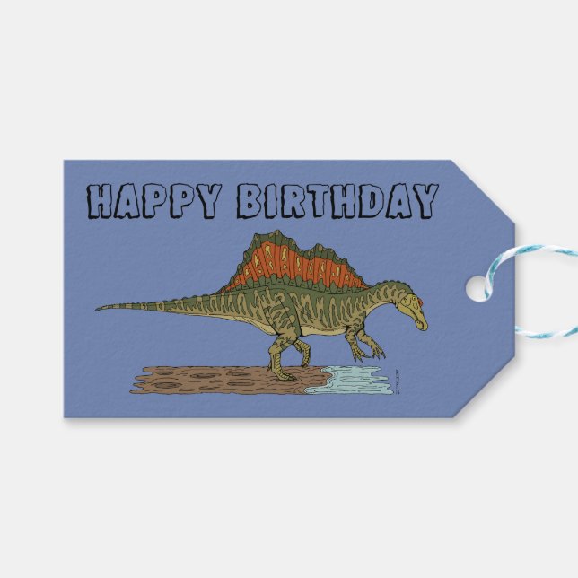 Kretakhaltiger Dinosaurier Spinosaurus Geschenkanhänger (Vorderseite (Horizontal))