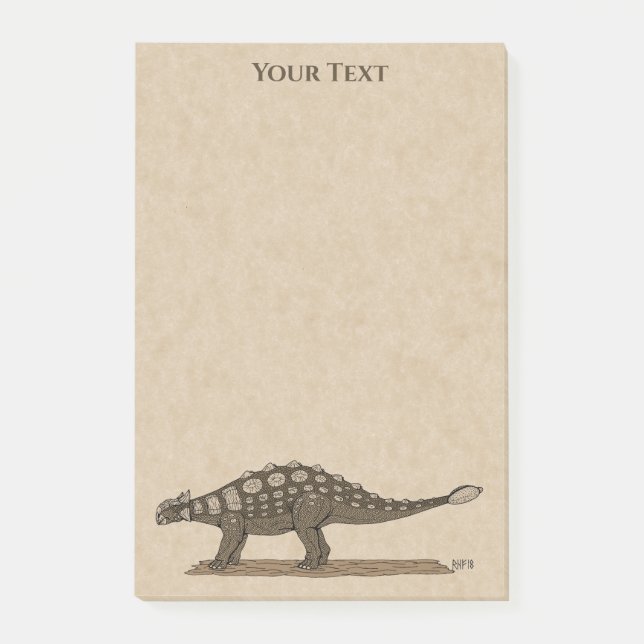 Kretakische Dinosaurier Ankylosaurus Nachhinweise Post-it Klebezettel (Vorderseite)