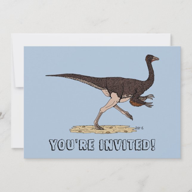 Kretakischer Dinosaurier Ornithomimus Einladung (Vorderseite)
