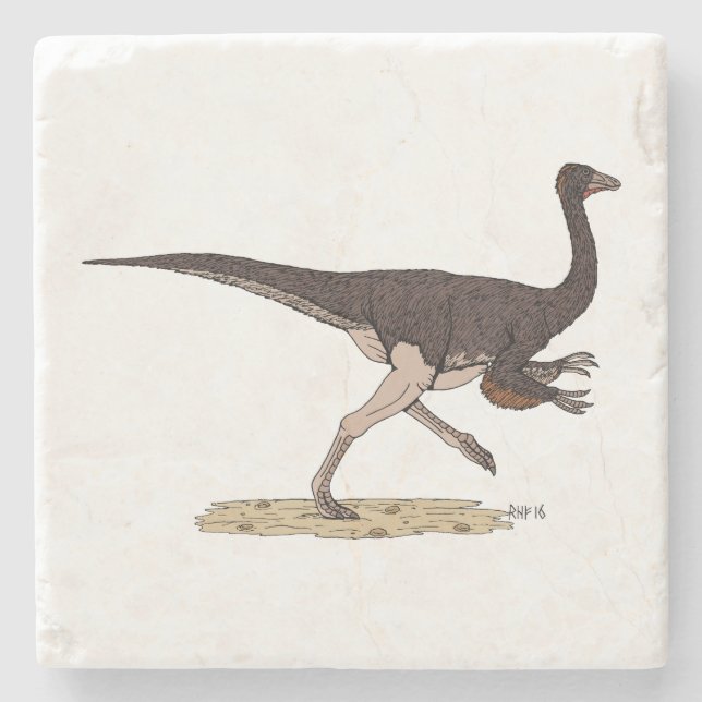 Kretakischer Dinosaurier Ornithomimus Steinuntersetzer (Vorderseite)