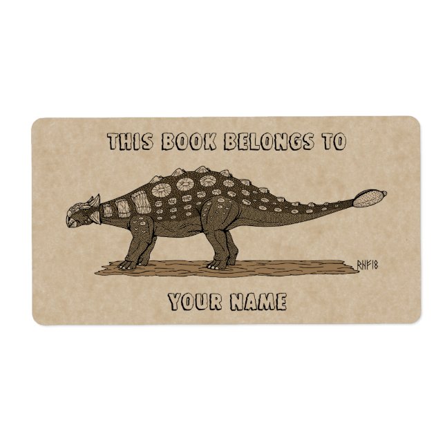 Kretakisches Dinosaurier Ankylosaurus-Buchzeichen (Vorne)