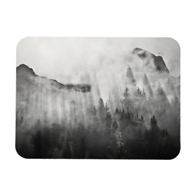 Kreuz auf den Foggy Mountains Magnet (Horizontal)