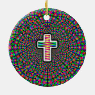 Kreuz auf digitalem Hintergrund Keramik Ornament
