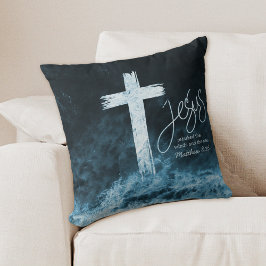 Kreuz auf Wasserschrift Kissen