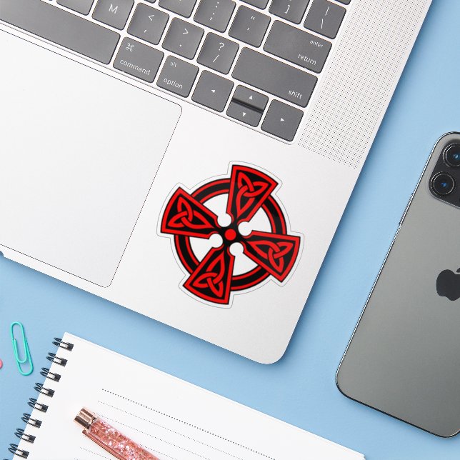 Kreuz Aufkleber (Laptop mit iPhone)