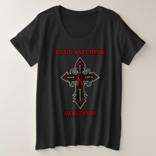 Kreuz/Bewusstsein...Gehirnaneurysma Große Größe T-Shirt