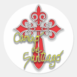 Kreuz Camino Des Santiago Runder Aufkleber