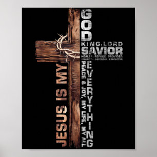 Kreuz Christen Jesus Ist Mein Gott König Herr Heil Poster